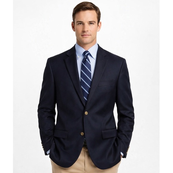 Nordstrom Mens Navy Blue Wool Blend Two Button Blazer Sport Coat 40S